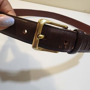 COACH Vintage Brown Leather Belt with Gold Buckle Size 36